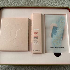 Glossier Cookie Butter Tin with rare stickers!